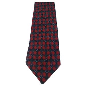 Zinc 100% Silk Tie in Red/Navy